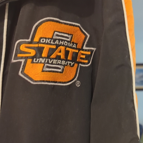 Men's Black and Orange Varsity Jacket - Picture 4 of 7